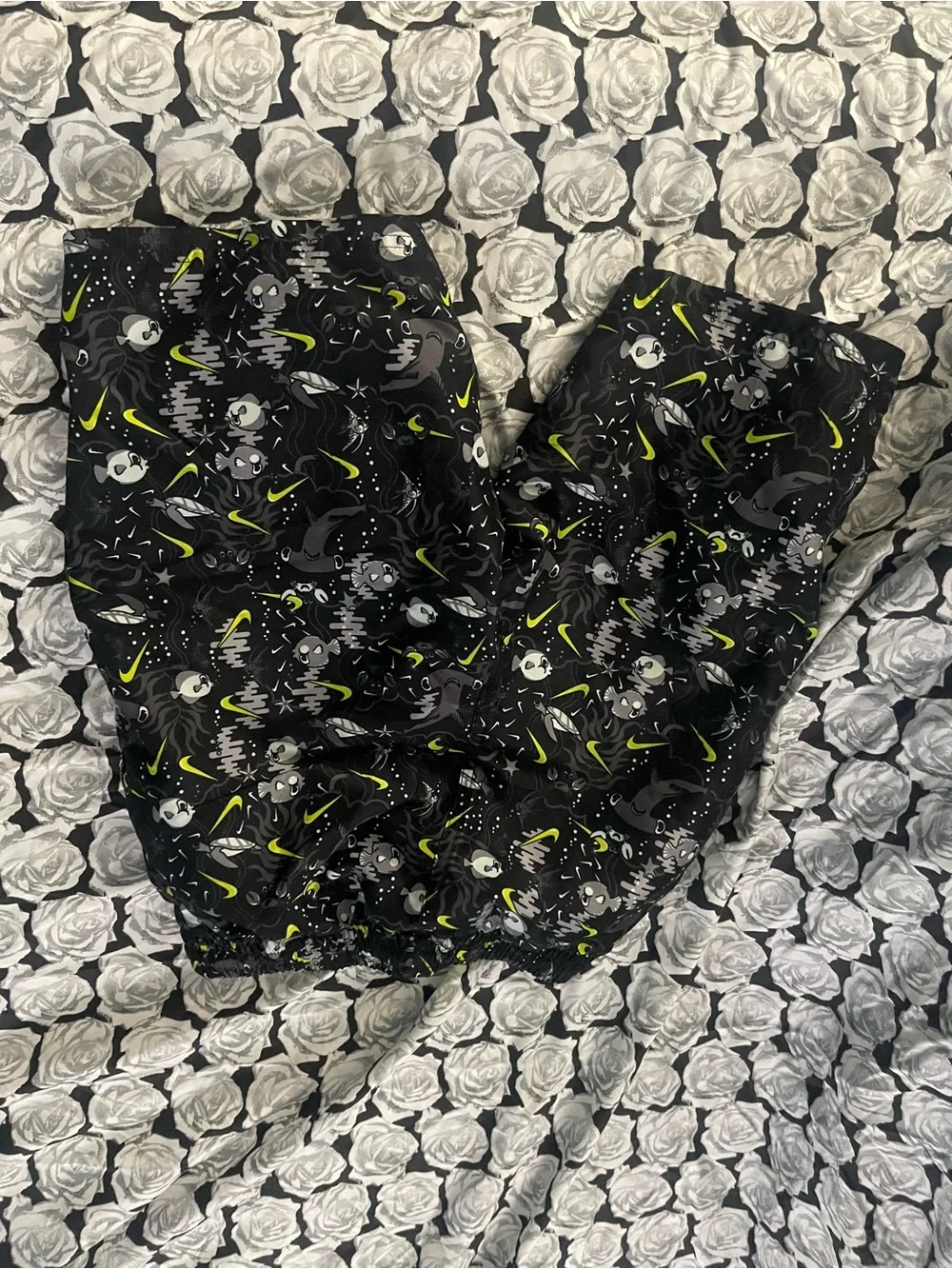 Nike Black and Neon Yellow Kids' Athletic Shorts